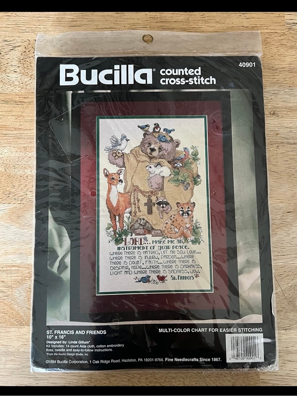 Vintage Bucilla Counted Cross-Stitch  ~ St. Francis and Friends